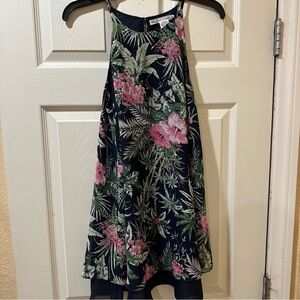 Floral Vacation Flowy Halter Neck Dress